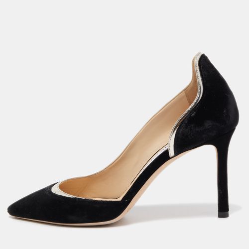 Jimmy Choo Black Leather and Velvet Dorsay Pumps Size 39 - Jimmy Choo - Modalova