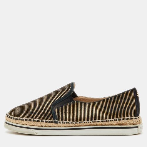 Jimmy Choo Black/Gold Suede Dawn Espadrille Sneakers Size 38.5 - Jimmy Choo - Modalova