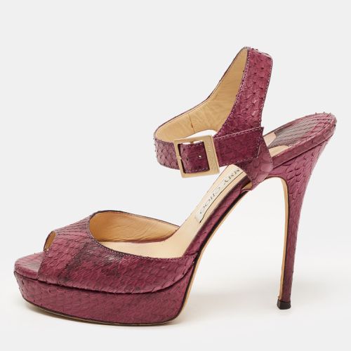 Jimmy Choo Purple Python Linda Ankle Strap Sandals Size 39 - Jimmy Choo - Modalova