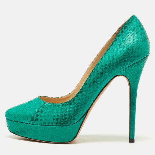 Jimmy Choo Green Watersnake Leather Platform Pumps Size 40 - Jimmy Choo - Modalova