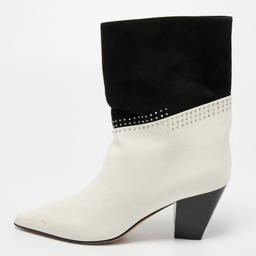 Jimmy Choo Cream/Black Suede and Leather Ankle Boots Size 36 - Jimmy Choo - Modalova