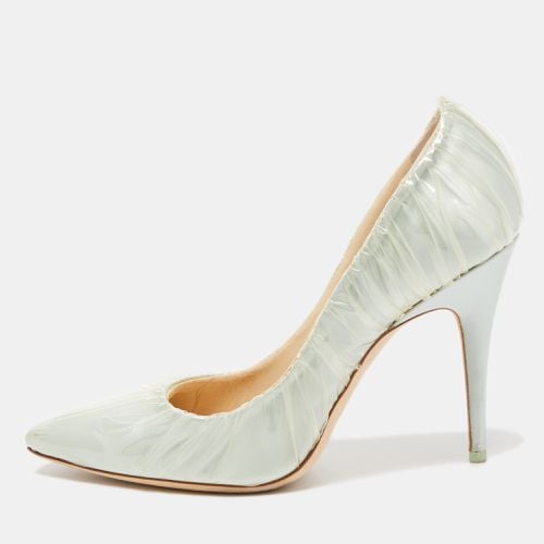 Jimmy Choo x Off-White Light Green Satin and Pleated PVC Anne Pumps Size 41 - Jimmy Choo - Modalova