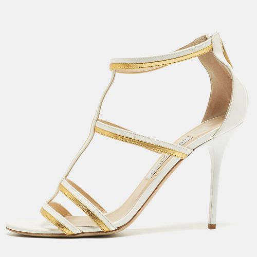 Gold Patent and Leather Ankle Sandals Size 39.5 - Jimmy Choo - Modalova