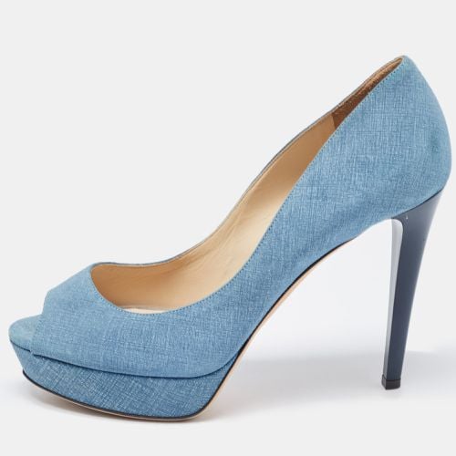 Jimmy Choo Blue Textured Suede Dahlia Pumps Size 40.5 - Jimmy Choo - Modalova