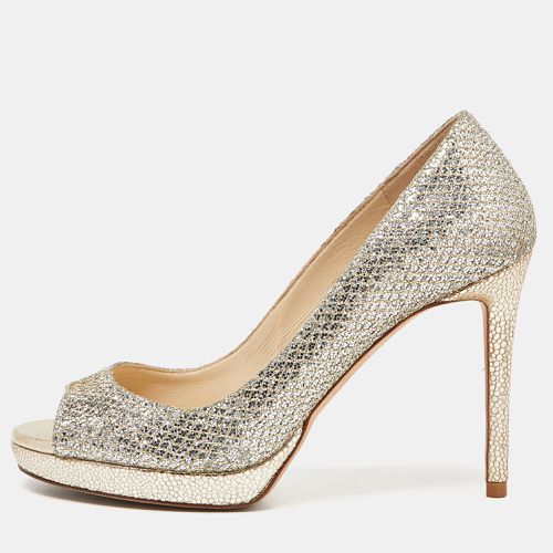 Jimmy Choo Gold Glitter Peep Toe Dahlia Pumps Size 35.5 - Jimmy Choo - Modalova