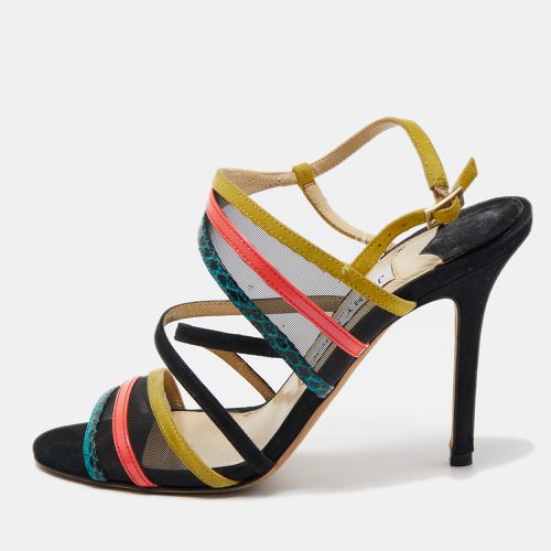 Jimmy Choo Multicolor Suede and Mesh Ankle Strap Sandals Size 36.5 - Jimmy Choo - Modalova