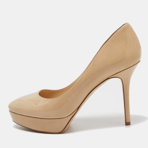 Jimmy Choo Beige Patent Leather Cosmic Platform Pumps Size 37 - Jimmy Choo - Modalova