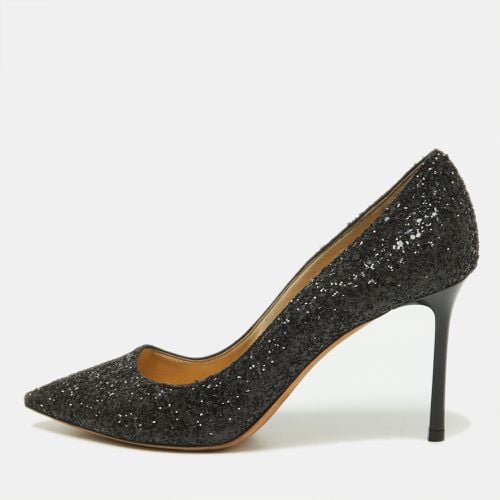 Jimmy Choo Black Coarse Glitter Romy Pumps Size 38 - Jimmy Choo - Modalova