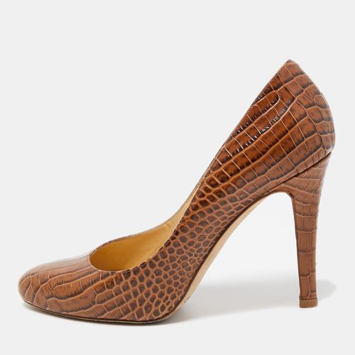 Jimmy Choo Brown Crocodile Leather Round Top Pumps Size 37 - Jimmy Choo - Modalova