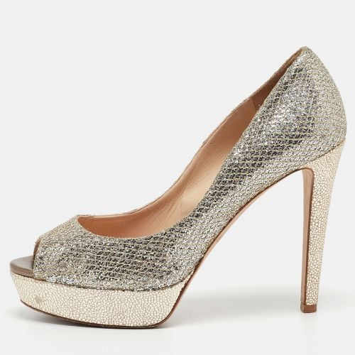 Jimmy Choo Silver Glitter Luna Pumps Size 37.5 - Jimmy Choo - Modalova