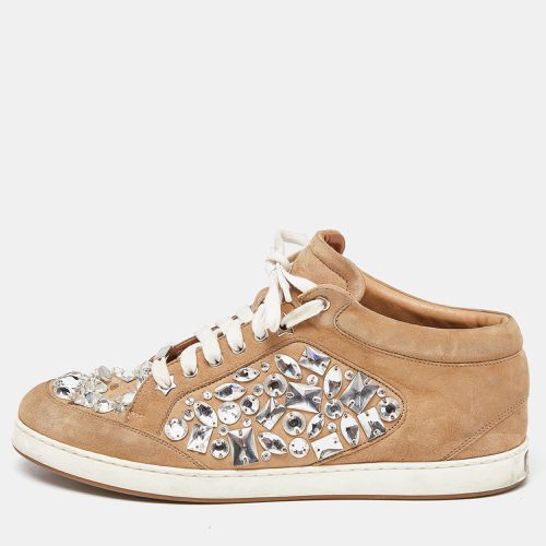 Jimmy Choo Beige Suede Miami Crystal Embellished Sneakers Size 41 - Jimmy Choo - Modalova