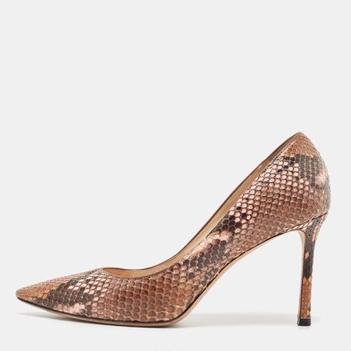 Jimmy Choo Brown Python Leather Abel Pointed Toe Pumps Size 37 - Jimmy Choo - Modalova