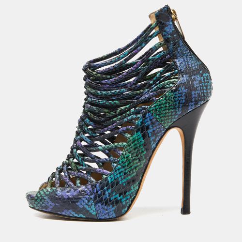 Jimmy Choo Tricolor Embossed Snakeskin Open Toe Strappy Sandals Size 36 - Jimmy Choo - Modalova