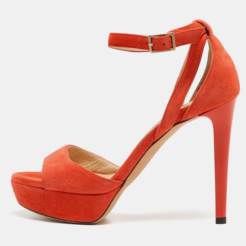 Jimmy Choo Orange Suede Ankle Strap Sandals Size 35.5 - Jimmy Choo - Modalova