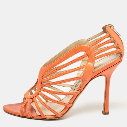 Jimmy Choo Orange Leather Samoa Sandals Size 39.5 - Jimmy Choo - Modalova