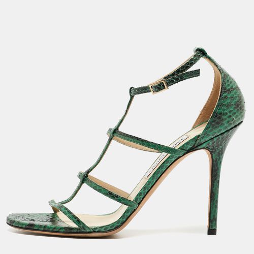 Jimmy Choo Green Embossed Snakeskin Dori Sandals Size 40 - Jimmy Choo - Modalova