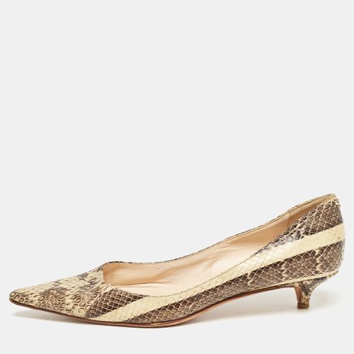 Jimmy Choo Beige/Brown Snakeskin Embossed Leather Anouk Pumps Size 35.5 - Jimmy Choo - Modalova