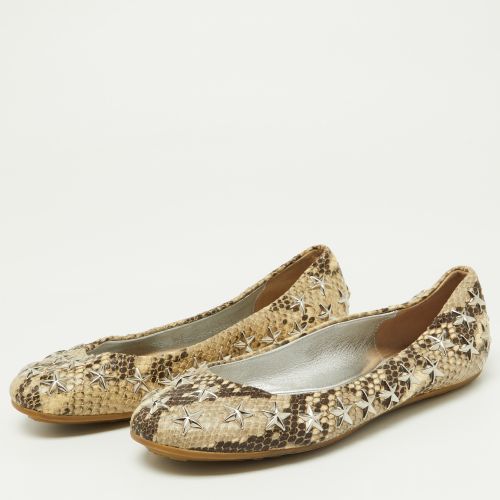 Python Embossed Leather Windsor Star Embellished Ballet Flats Size 36 - Jimmy Choo - Modalova
