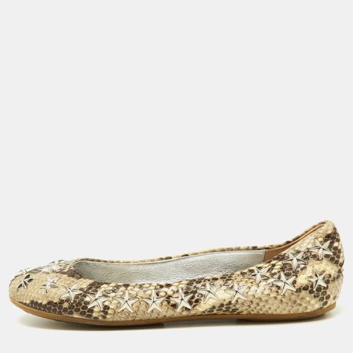 Jimmy Choo Beige Python Embossed Leather Windsor Star Embellished Ballet Flats Size 36 - Jimmy Choo - Modalova