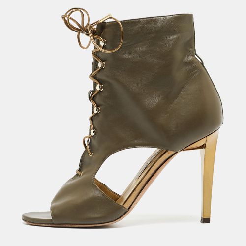 Jimmy Choo Green Leather Lace Up Ankle Boots Size 38 - Jimmy Choo - Modalova