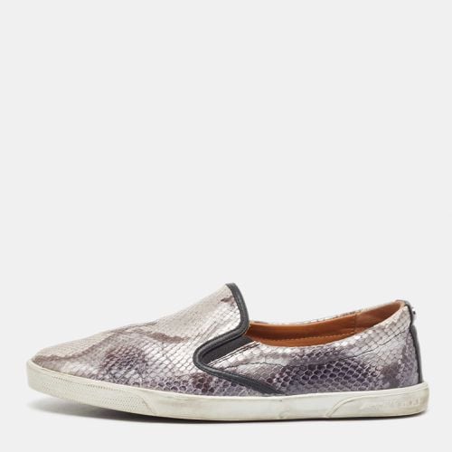 Jimmy Choo Grey Python Embossed Leather Demi Slip On Sneakers Size 40 - Jimmy Choo - Modalova