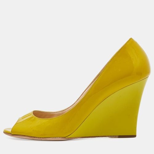 Jimmy Choo Yellow Patent Leather Baxen Peep Toe Wedge Pumps 36 - Jimmy Choo - Modalova