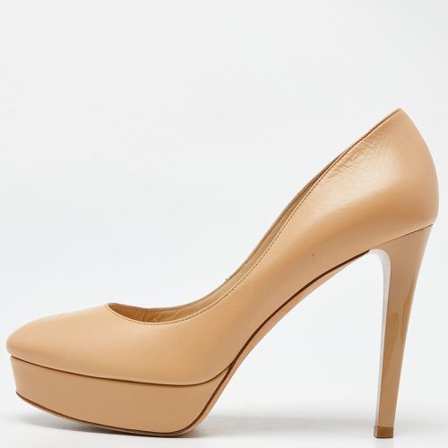 Jimmy Choo Beige Leather Platform Round Toe Pumps Size 38.5 - Jimmy Choo - Modalova