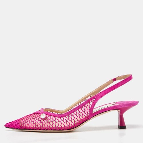 Jimmy Choo Pink Mesh and Suede Slingback Pumps Size 40 - Jimmy Choo - Modalova