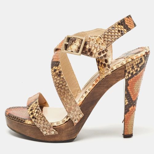 Jimmy Choo Multicolor Python Leather Ankle Strap Sandals Size 37 - Jimmy Choo - Modalova