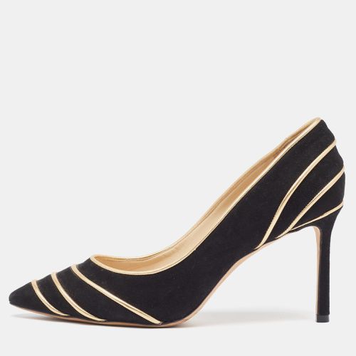 Jimmy Choo Black/Gold Suede and Leather Romy Pumps Size 38 - Jimmy Choo - Modalova