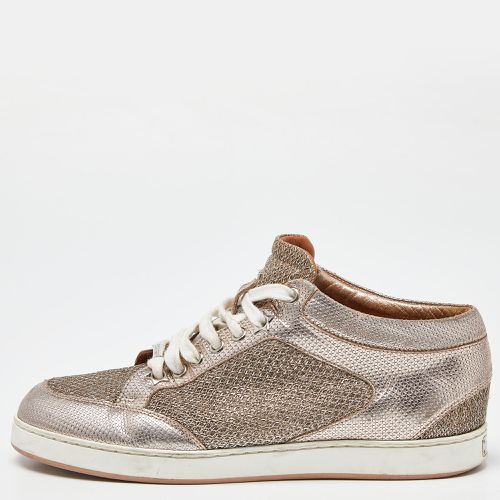 Jimmy Choo Rose Gold Leather and Glitter Miami High Top Sneakers Size 36 - Jimmy Choo - Modalova