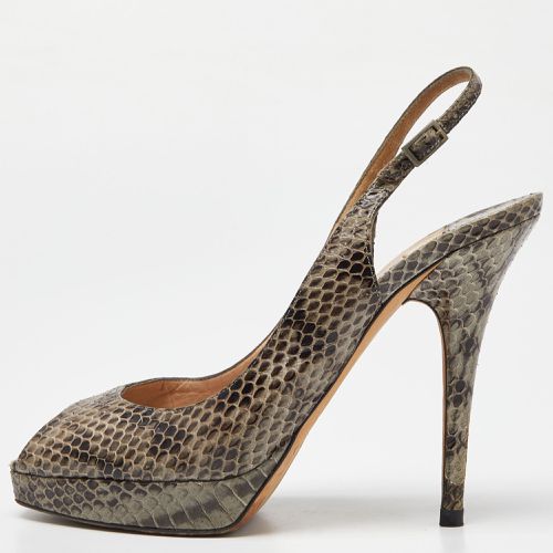 Jimmy Choo Grey Snakeskin Leather Peep Toe Pumps Size 38.5 - Jimmy Choo - Modalova