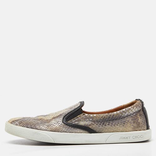 Jimmy Choo Brown/Black Snakeskin Embossed Brooklyn Slip On Sneakers Size 37 - Jimmy Choo - Modalova