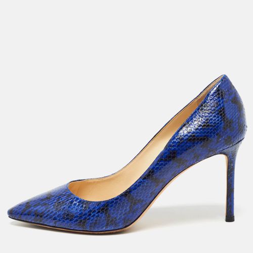 Jimmy Choo Blue/Black Watersnake Leather Romy Pumps Size 40 - Jimmy Choo - Modalova