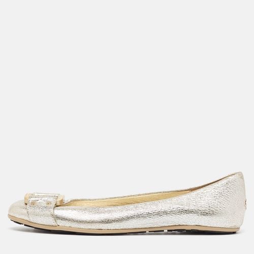 Jimmy Choo Silver Leather Morse Ballet Flats Size 38.5 - Jimmy Choo - Modalova