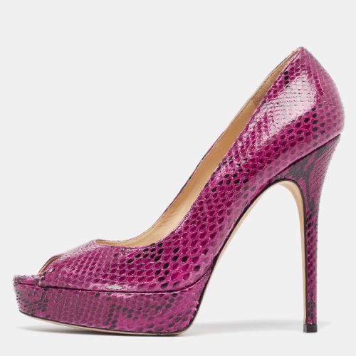 Jimmy Choo Two Tone Watersnake Peep Toe Platform Pumps Size 39.5 - Jimmy Choo - Modalova