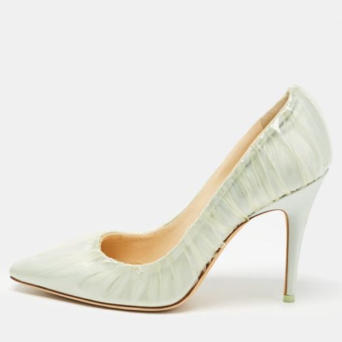 Jimmy Choo x Off-White Light Blue Satin and Pleated PVC Anne Pumps Size 39 - Jimmy Choo - Modalova