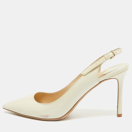 Jimmy Choo Cream Patent Leather Slingback Pointed Toe Pumps Size 41 - Jimmy Choo - Modalova