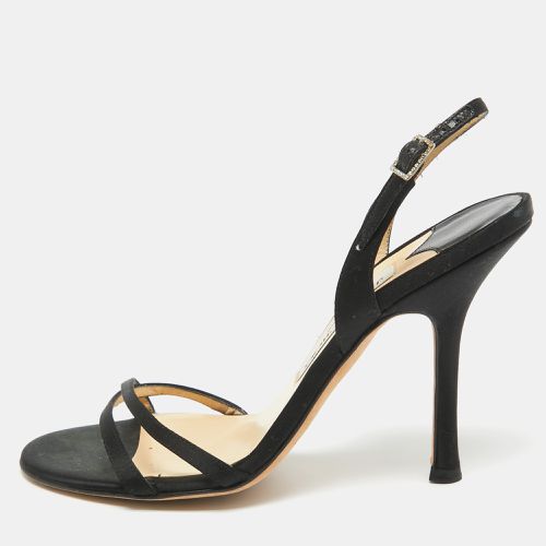 Jimmy Choo Black Satin Slingback Sandals Size 37 - Jimmy Choo - Modalova