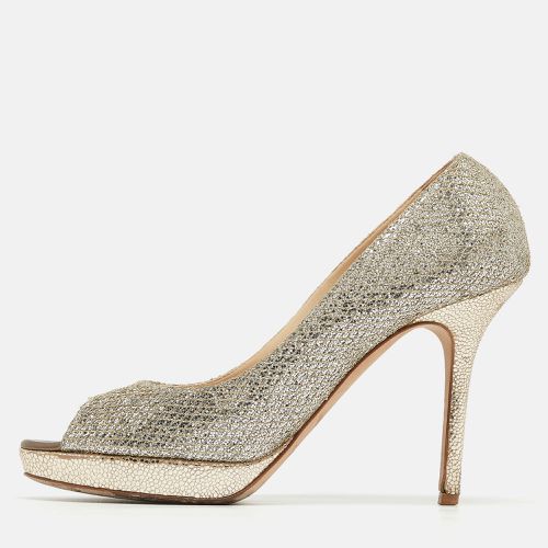 Jimmy Choo Gold/Silver Glitter Fabric Luna Pumps Size 38.5 - Jimmy Choo - Modalova