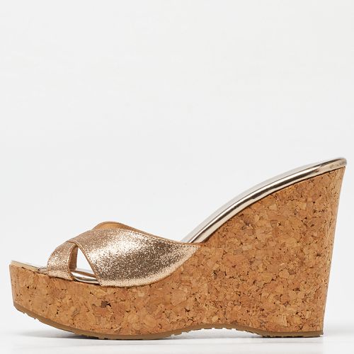 Glitter Prima Cork Wedge Platform Sandals Size 36.5 - Jimmy Choo - Modalova