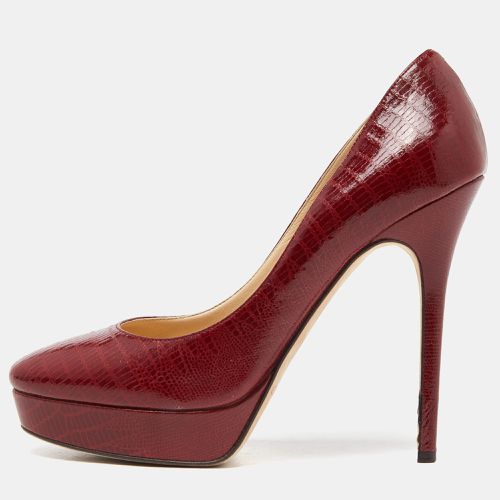 Jimmy Choo Red Lizard Embossed Leather Cosmic Pumps Size 39.5 - Jimmy Choo - Modalova