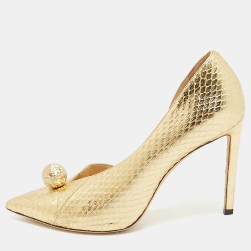 Jimmy Choo Gold Embossed Python Sadira Pumps Size 38.5 - Jimmy Choo - Modalova