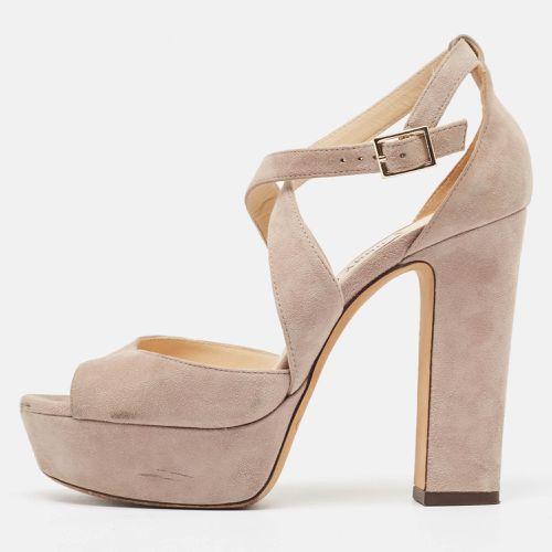 Jimmy Choo Grey Suede April Platform Sandals Size 36 - Jimmy Choo - Modalova