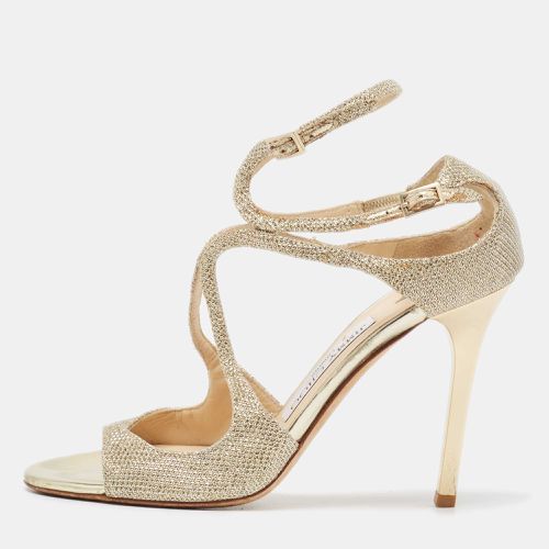 Jimmy Choo Gold Lurex Fabric Lang Sandals Size 36.5 - Jimmy Choo - Modalova