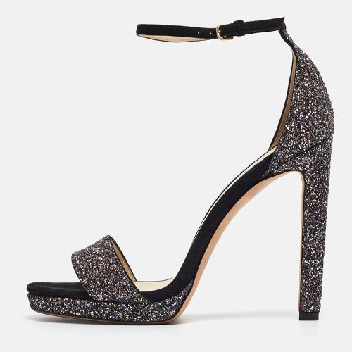 Jimmy Choo Multicolor Glitter Suede Ankle Strap Sandals Size 38.5 - Jimmy Choo - Modalova