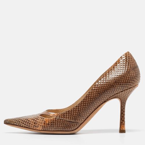 Jimmy Choo Beige Snakeskin Pointed Toe Pumps Size 38.5 - Jimmy Choo - Modalova