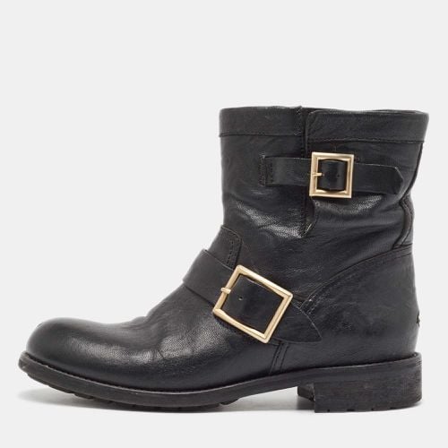 Jimmy Choo Black Leather Buckle Detail Ankle Boots Size 39 - Jimmy Choo - Modalova