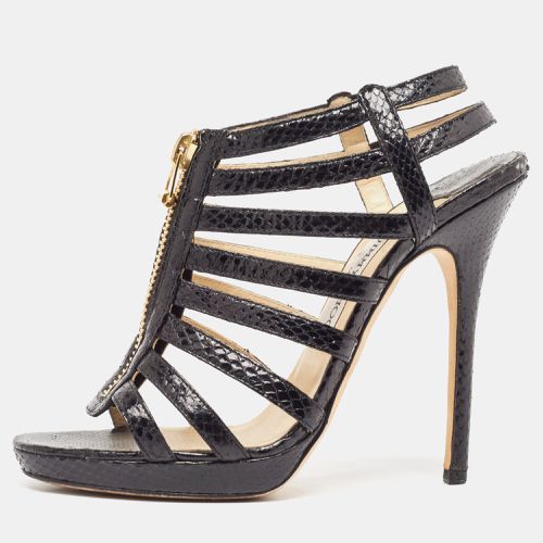 Jimmy Choo Black Snakeskin Glenys Sandals Size 38.5 - Jimmy Choo - Modalova