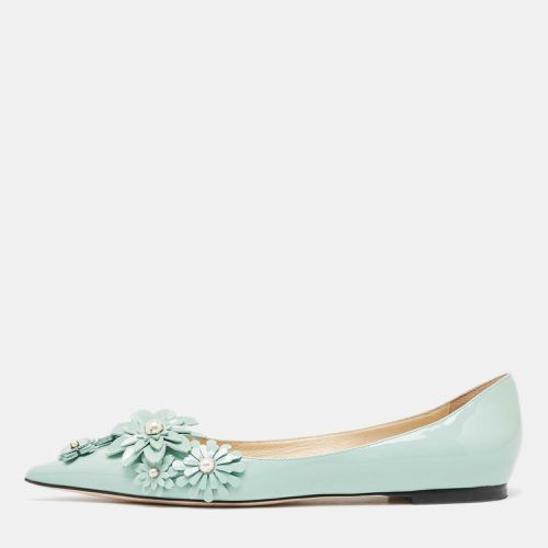 Jimmy Choo Mint Green Patent Leather Embellished Ballet Flats Size 37 - Jimmy Choo - Modalova